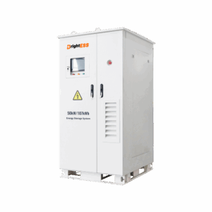 BrightESS BrightGrid Industrial Commercial Solar Energy Storage System, 50KW Hybrid Inverter with 107KWh LiFePO4 Lithium Battery All In One Cabinet BESS MicroGrid
