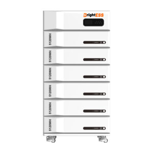 High-capacity BrightESS solar energy storage system with multiple battery modules for renewable energy storage.