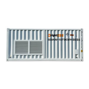 High-capacity BrightESS solar energy storage system, 500KW plus 1075KWH battery backup.